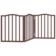 Cancelletto di sicurezza pieghevole per cani a 3 pannelli 150 cm legno di pioppo marrone 02_0023063
