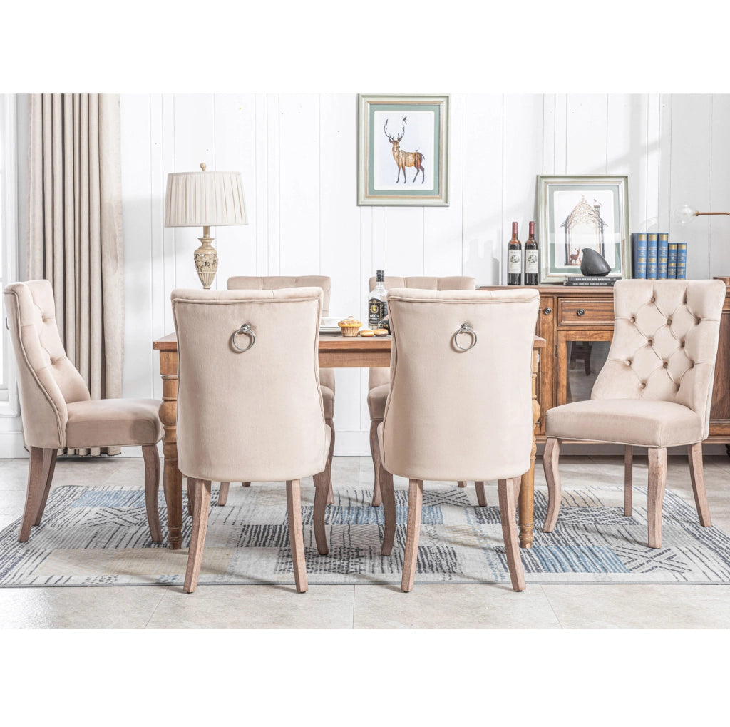 Sedia imbottita 97x51x47 cm con schienale ergonomico in velluto beige