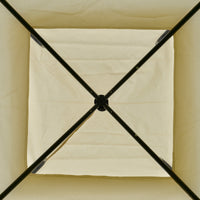 Gazebo da Giardino 3,5x3,5x2,7m in Metallo Doppio Tettuccio Beige