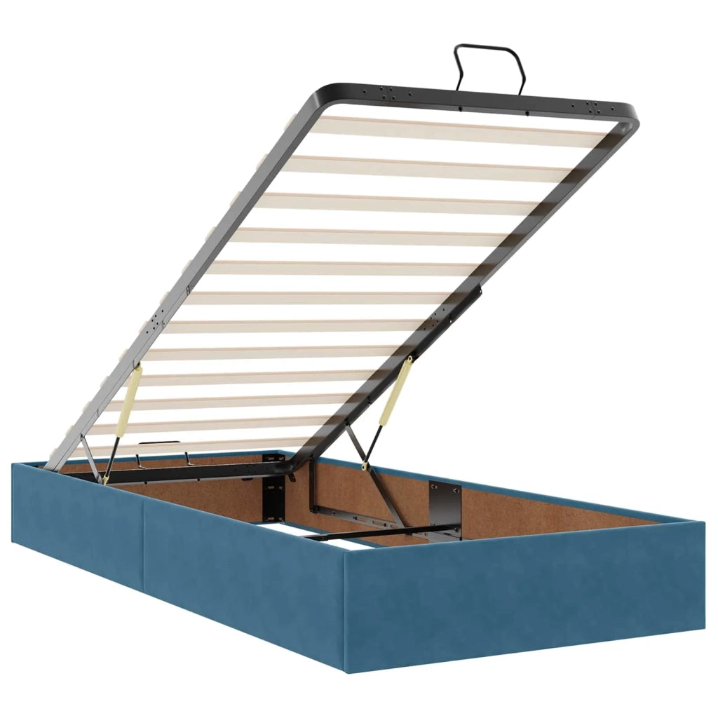 Letto Ottomano con Materasso e LED Blu scuro 180 x 200 cm 3458482
