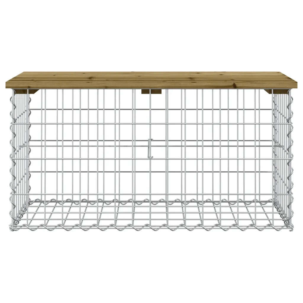 Panca da Giardino Design Gabbione 83x44x42 cm Pino Impregnato 834358