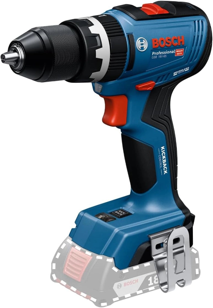 Bosch Professional 18V System Trapano-avvitatore a batteria GSB 18V-65 (motore brushless, lunghezza della testa 175, incl. 2 batterie ProCORE18V 4.0Ah, L-BOXX)