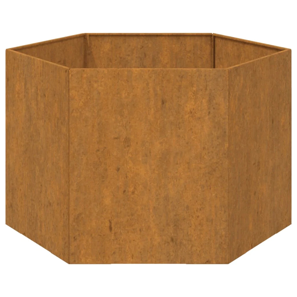 Fioriera rialzata per piante fiori terrazza giardino color ruggine 60 x 60 x 45 cm acciaio corten marrone 02_0038722