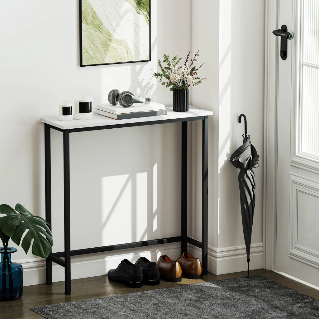 Tavolino consolle per ingresso con gambe regolabili ¨C zephmum ¨C Nero 75x24x76 cm
