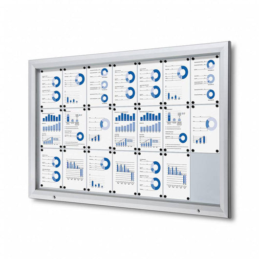 Bacheca da Esterno con Apertura a Ribalta 168,5x106,7x4,7 cm in Alluminio con Led Silver