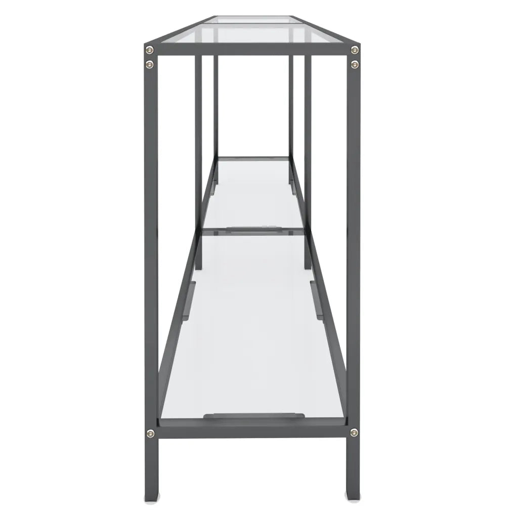Tavolo Consolle Trasparente 160x35x75,5 cm in Vetro Temperato 331698