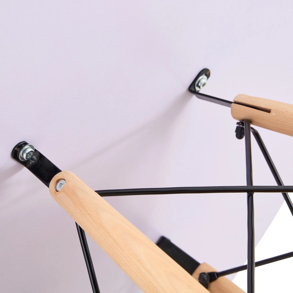 Tavolo rotondo da pranzo Ø80 cm bianco e legno con cestino portaoggetti, 2-4 posti