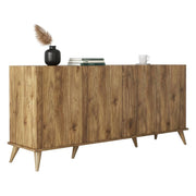 Madia Paine, Credenza 2 Ripiani, 180x45x81h cm Marrone Noce