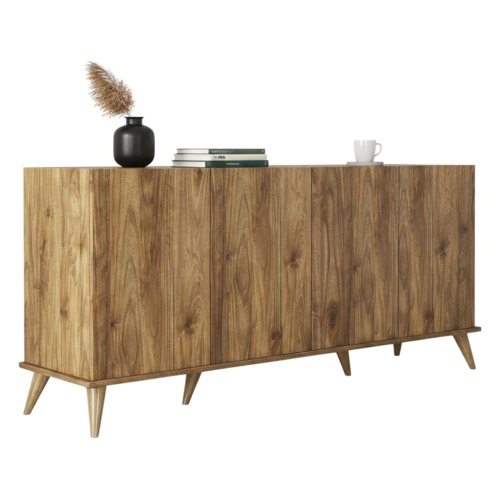 Madia Paine, Credenza 2 Ripiani, 180x45x81h cm Marrone Noce