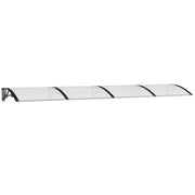 Tettoia per Porta Nero e Trasparente 350x75 cm in Policarbonato CFW1138335