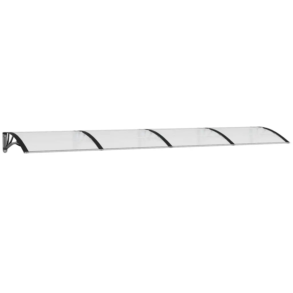 Tettoia per Porta Nero e Trasparente 350x75 cm in Policarbonato CFW1138335