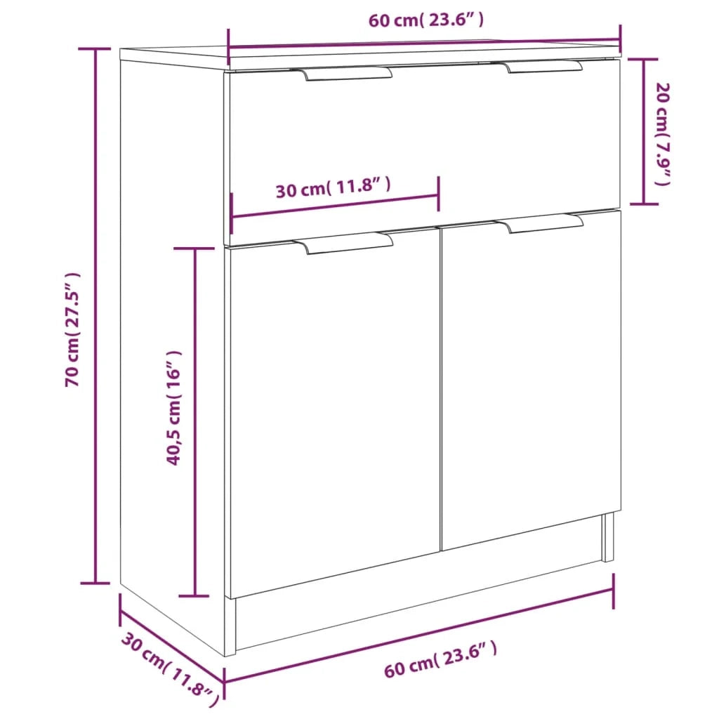 Buffet credenza cassettiera mobile contenitore organizer cucina soggiorno soggiorni 3 pz derivati ​​del legno bianco 02_0037016