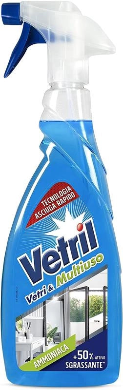 SET 12 VETRIL DETERGENTE MULTISUO IN FORMATO DA 650ML CON AMMONIACA