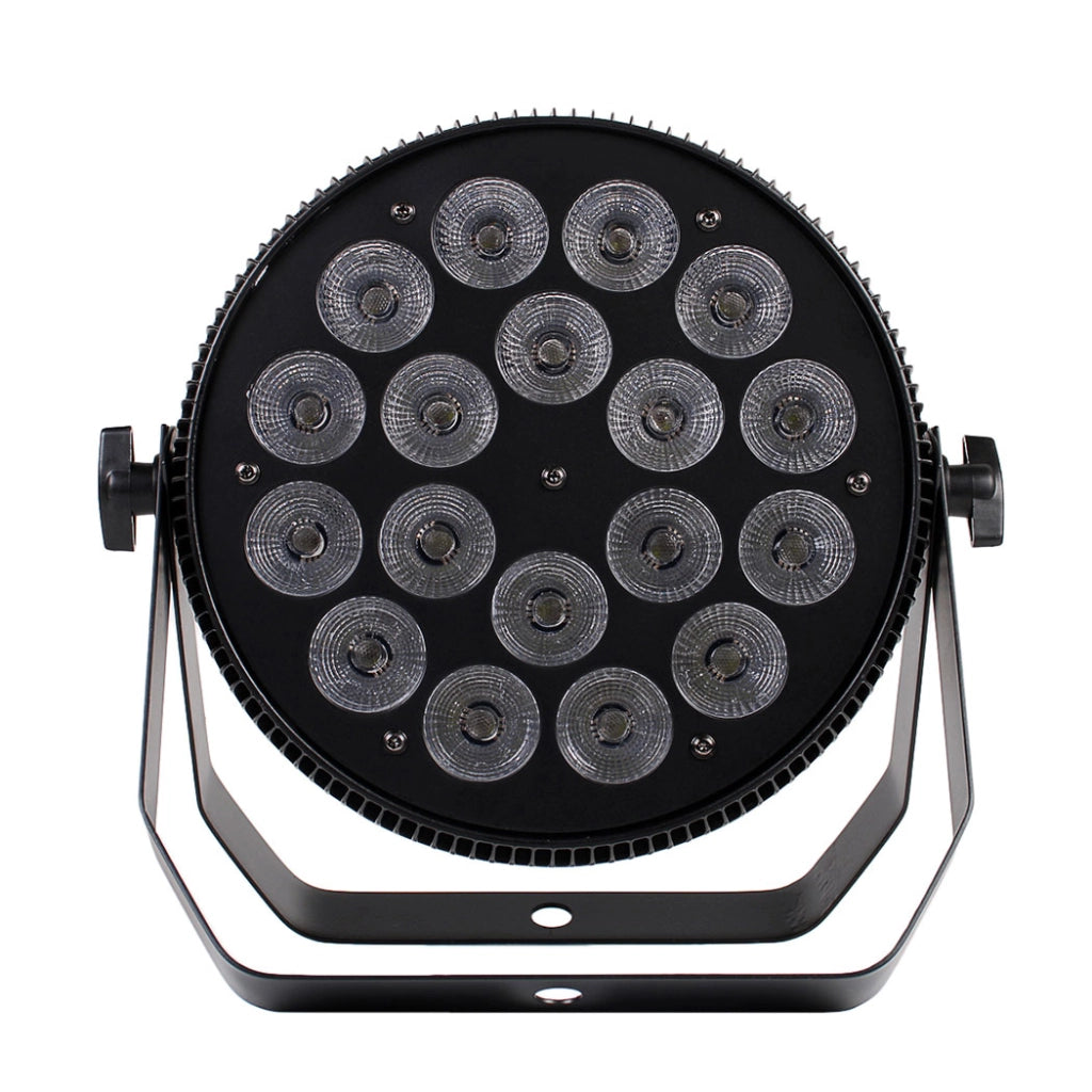 PAR LED SLIM 18x10W RGBW 4 IN 1 IN ALLUMINIO PROFESSIONALE - FARETTO DA PALCO AD ALTA EFFICIENZA PER EVENTI E SPETTACOLI