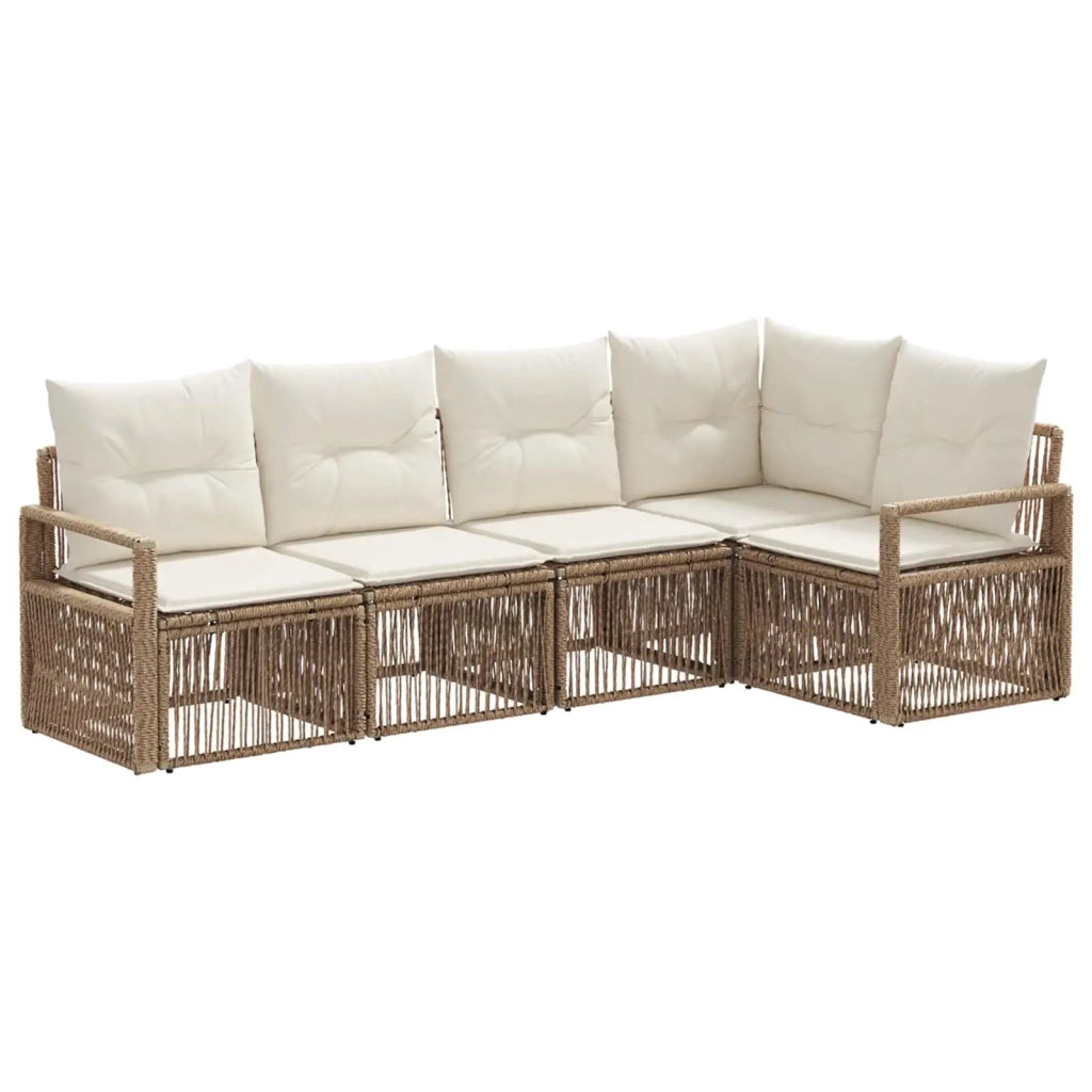 Set Divano da Giardino 5 pcs Beige polyrattan 3435711