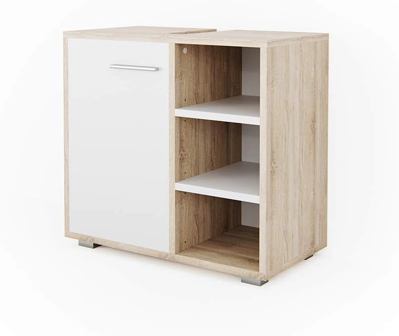 Mobile sottolavabo per bagno Perry, Sonoma, 60 x 55.6 cm, utilizzabile con ritaglio per sifone e spazio di stoccaggio aperto