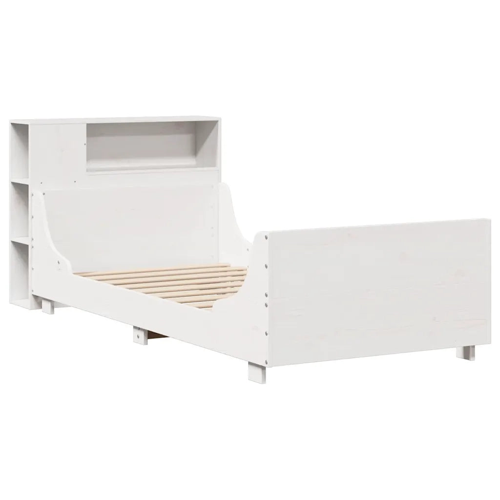 Giroletto senza Materasso Bianco 75x190 Legno Massello di Pino