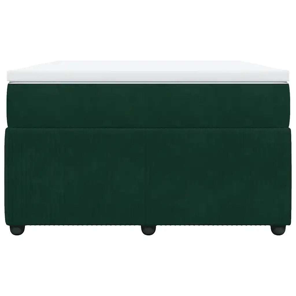 Giroletto a Molle con Materasso Verde Scuro 120x200 cm Velluto