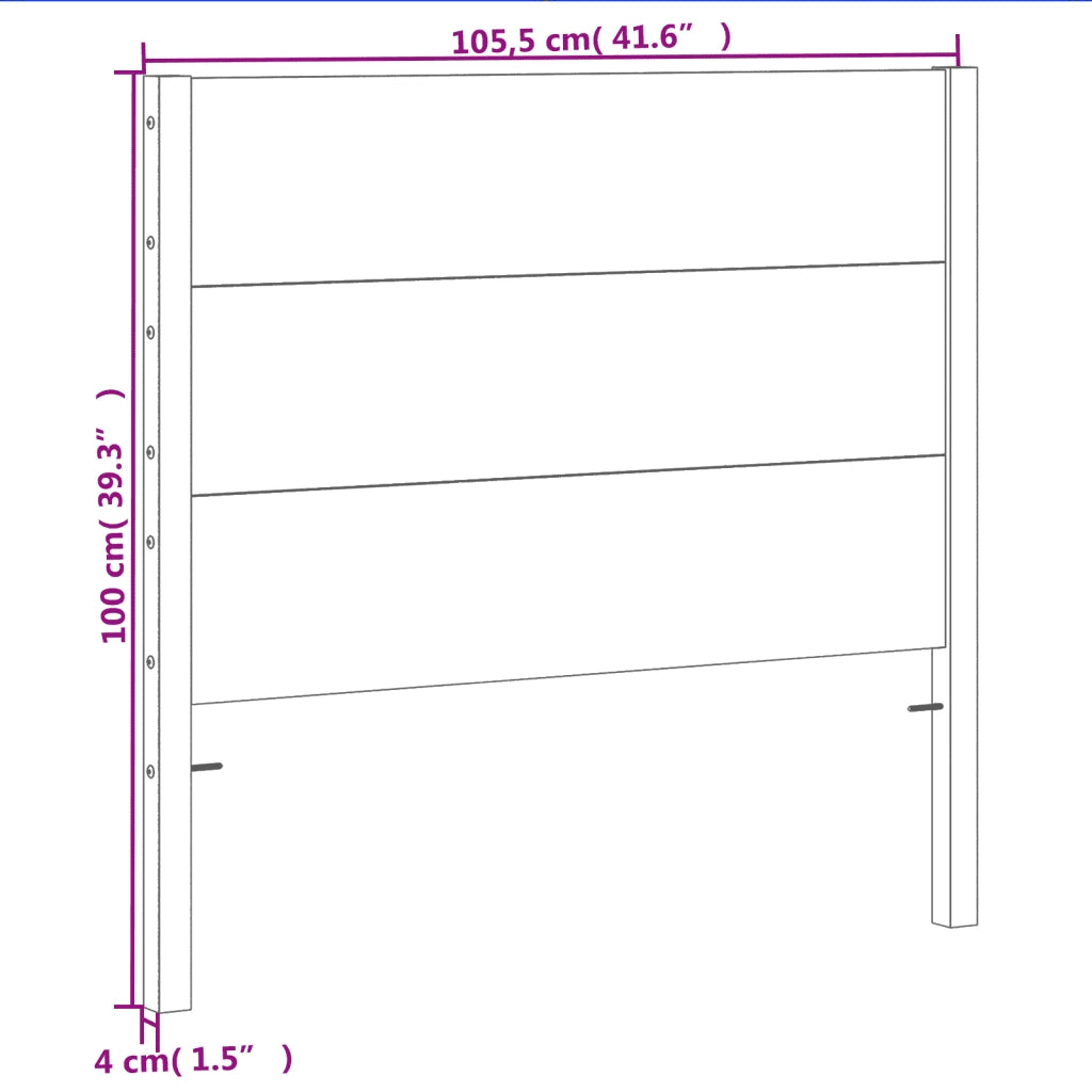 Testiera Marrone Cera 100 cm in Legno Massello di Pino 844321