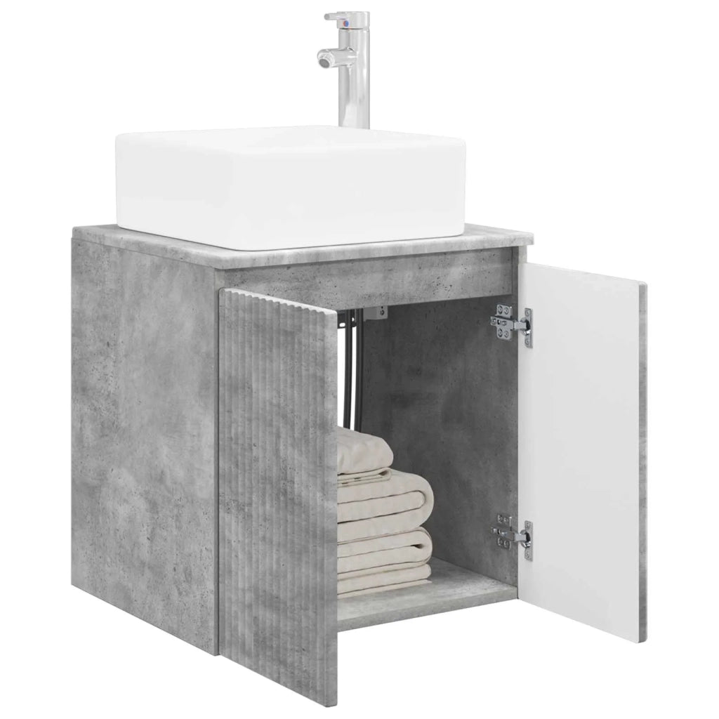 Mobile Lavabo da Parete Grigio Cemento 53 x 35 x 63 cm 890425