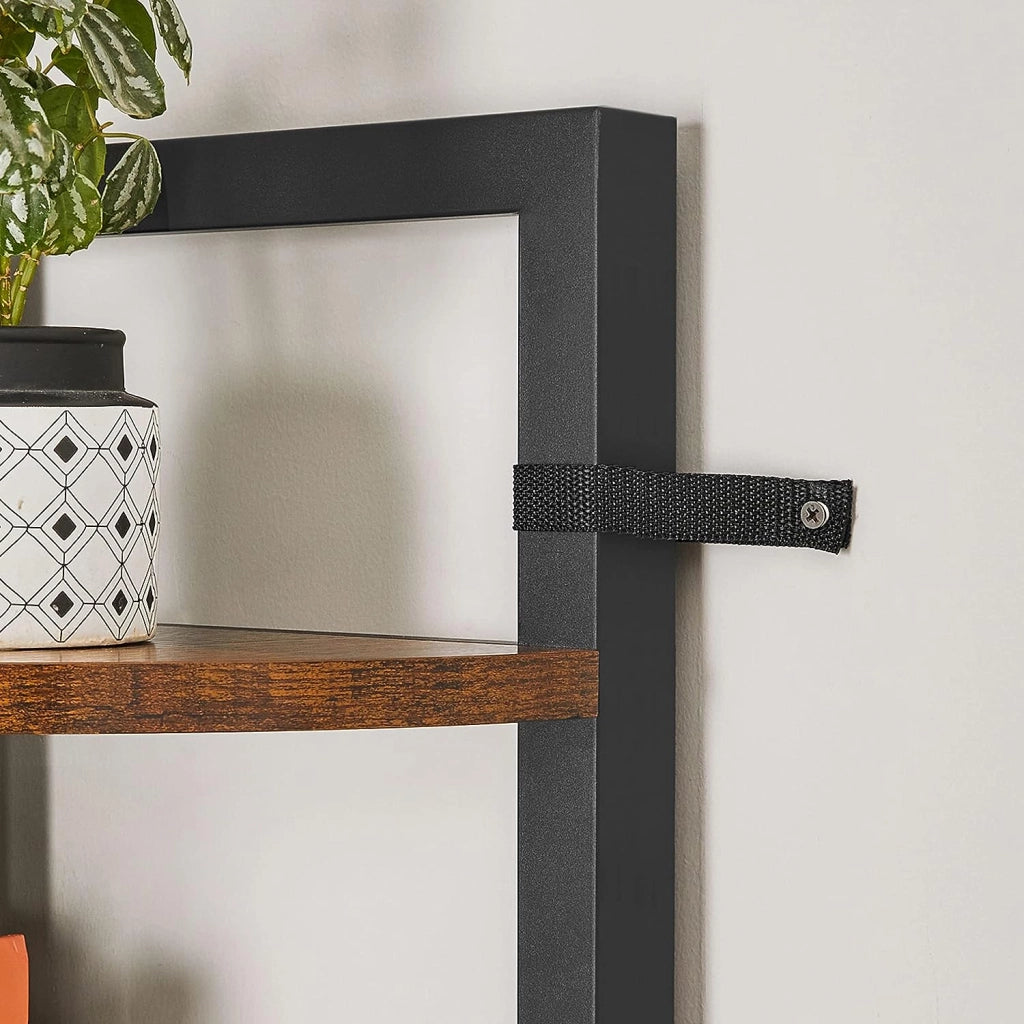 Libreria VALORA con 5 ripiani, marrone rustico, stile loft LLS803B01