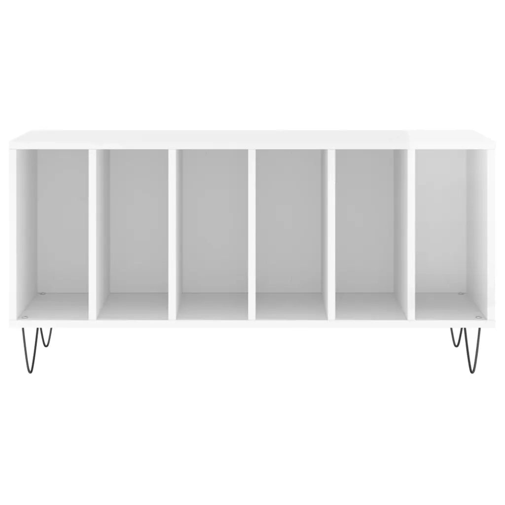 Mobile Porta Dischi Bianco Lucido 100x38x48cm Legno Multistrato 831750