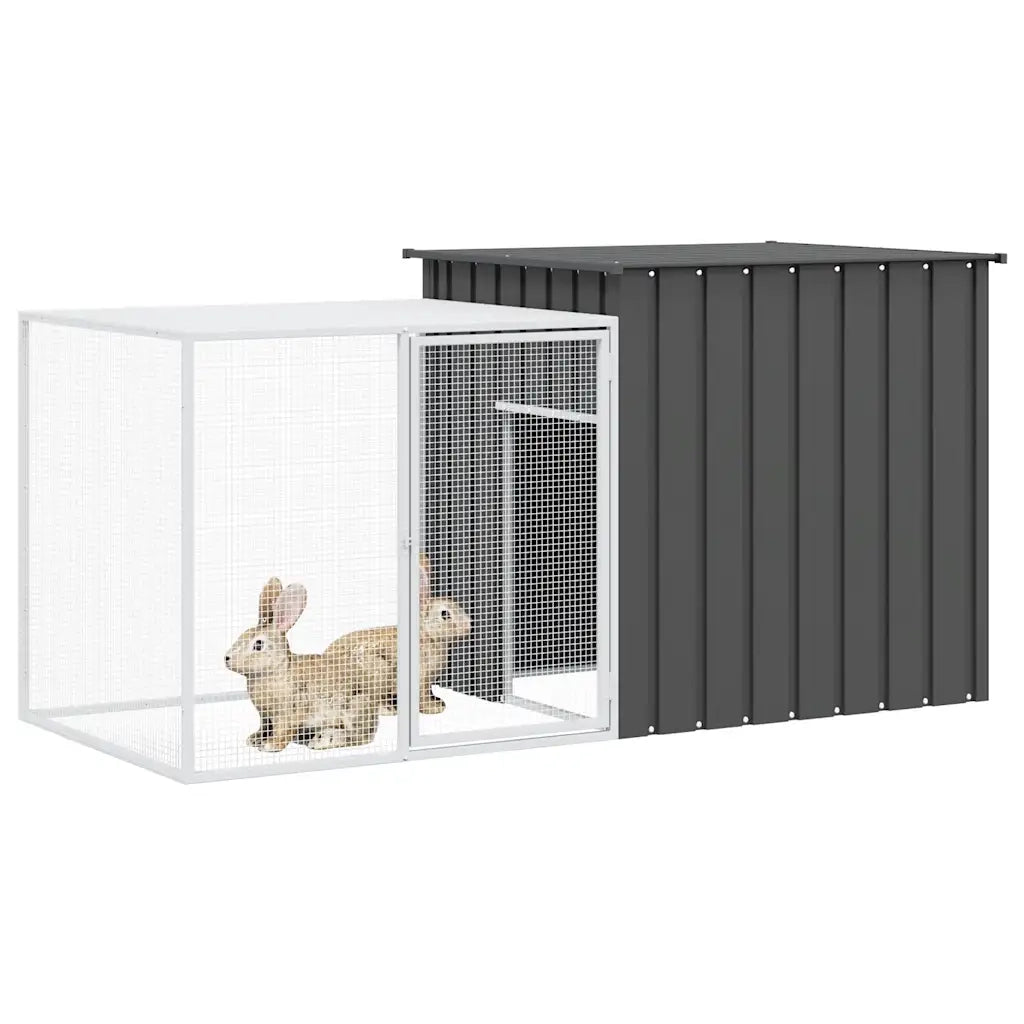 Gabbia per Conigli Antracite 200x91x100 cm Acciaio Zincato cod mxl 41455