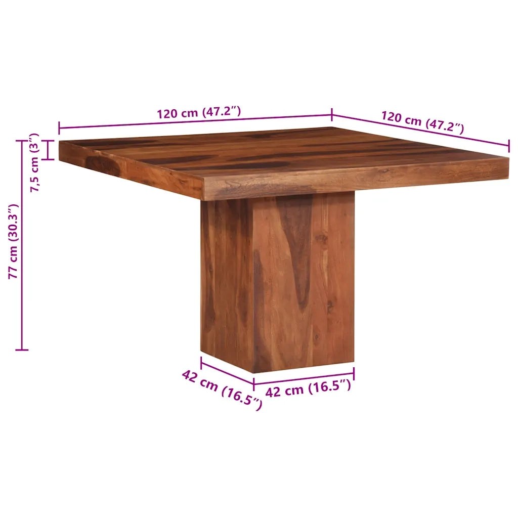 vidaXL Tavolo da Pranzo 120x120x77 cm Legno Massello di Acacia