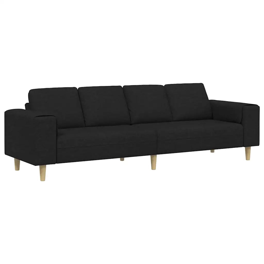Set di divani Nero Tessuto