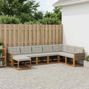Set di divani da esterno 8 pz Naturale e Grigio chiaro 3382139