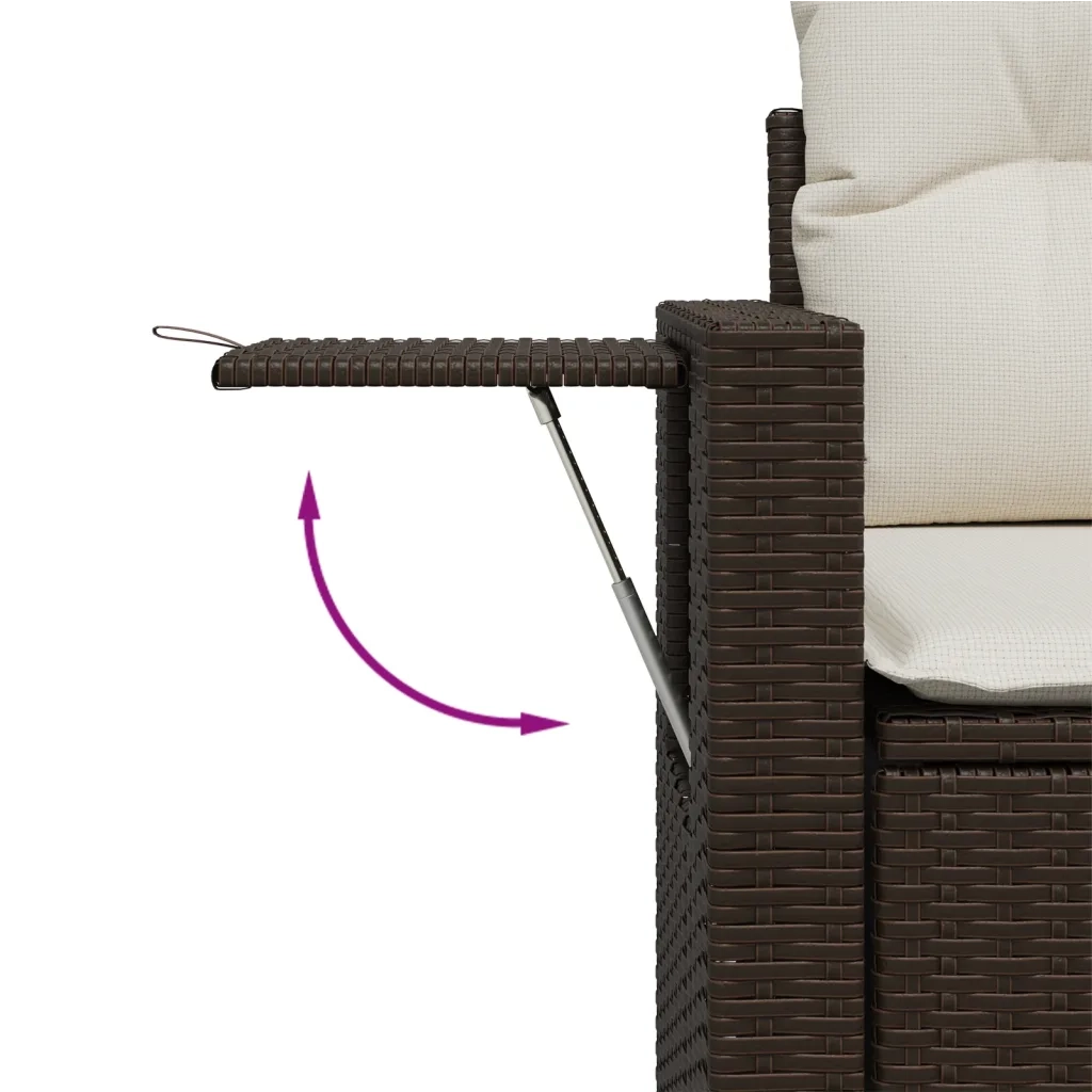 Set Divano da Giardino 6 pz con Cuscini Marrone in Polyrattan 3267913