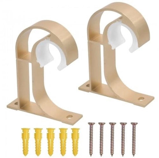 Sostegno per tenda in alluminio - Sostegno per tenda - Sostegno per doccia - Sostegno per asta di abbigliamento - Robusto/Estetico - Incluso viti/plug - Sostegno per asta di tenda