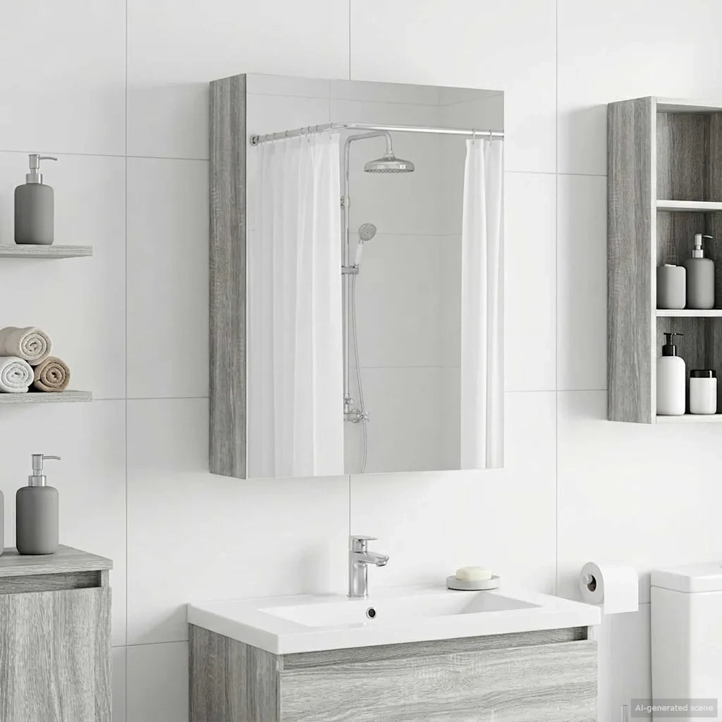 Mobiletto per specchio da bagno Grigio Sonoma 50 x 14,5 x 70 cm