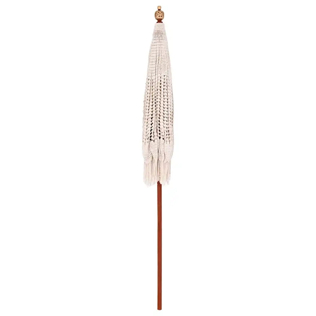 Parasol in macramè Crema 190 x 190 x 260 cm 42006469