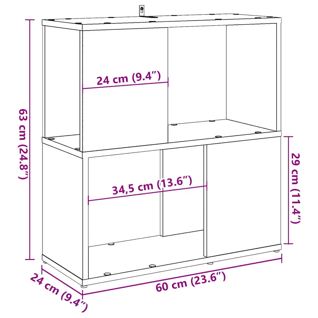 Libreria Rovere Artigianale 60x24x63 cm Legno Multistrato 856729