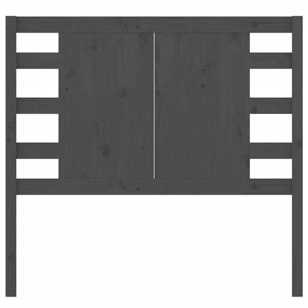 Testiera per Letto Grigia 96x4x100 cm in Legno Massello di Pino 818752