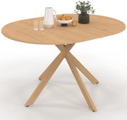 Tavolo da pranzo allungabile rotondo Alix 4-8 persone piede ragno legno effetto faggio 110-150 cm