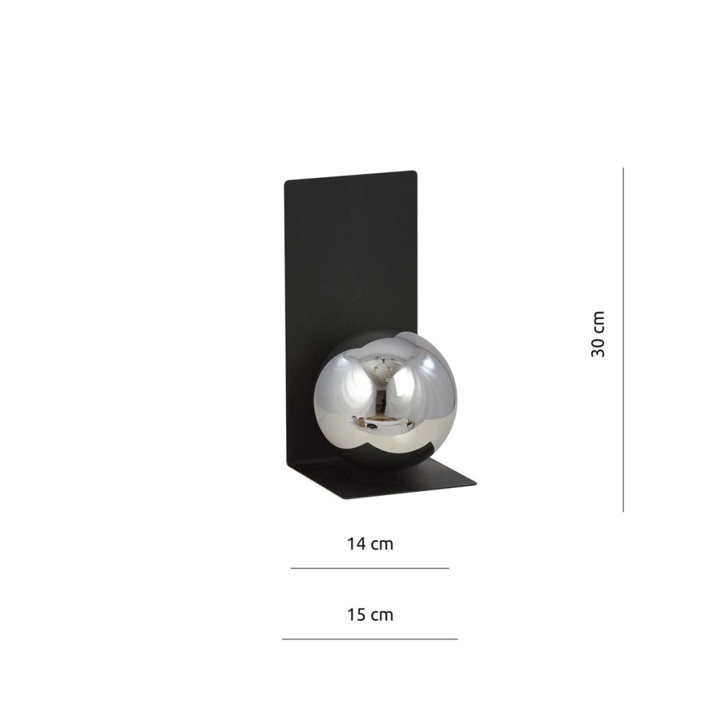 Lampada da parete FORM in metallo nero opaco e vetro grafite
