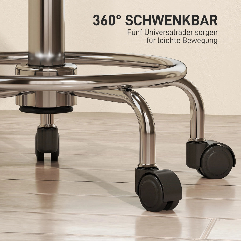 Sgabello regolabile in altezza con schienale ¨C zephmum ¨C 59-75 cm, girevole 360¡ã, nero