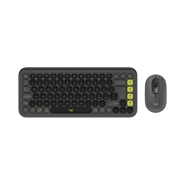 Logitech pop icon combo tastiera mouse incluso universale bluetooth qwerty indiano grafite, verde - 920 013115