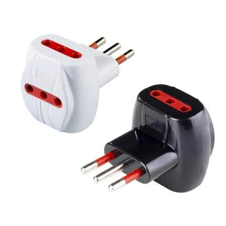 ADATTATORE TRIPLO 10A ROSI 2P+T - prese 10A 2P+T, Col. Nero - ROSI