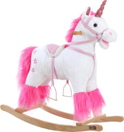 DEUBA® Unicorno Peluche a Dondolo in Legno con Suoni Animale a dondolo Giochi Infanzia Gioco Bambini Giocattolo Regalo