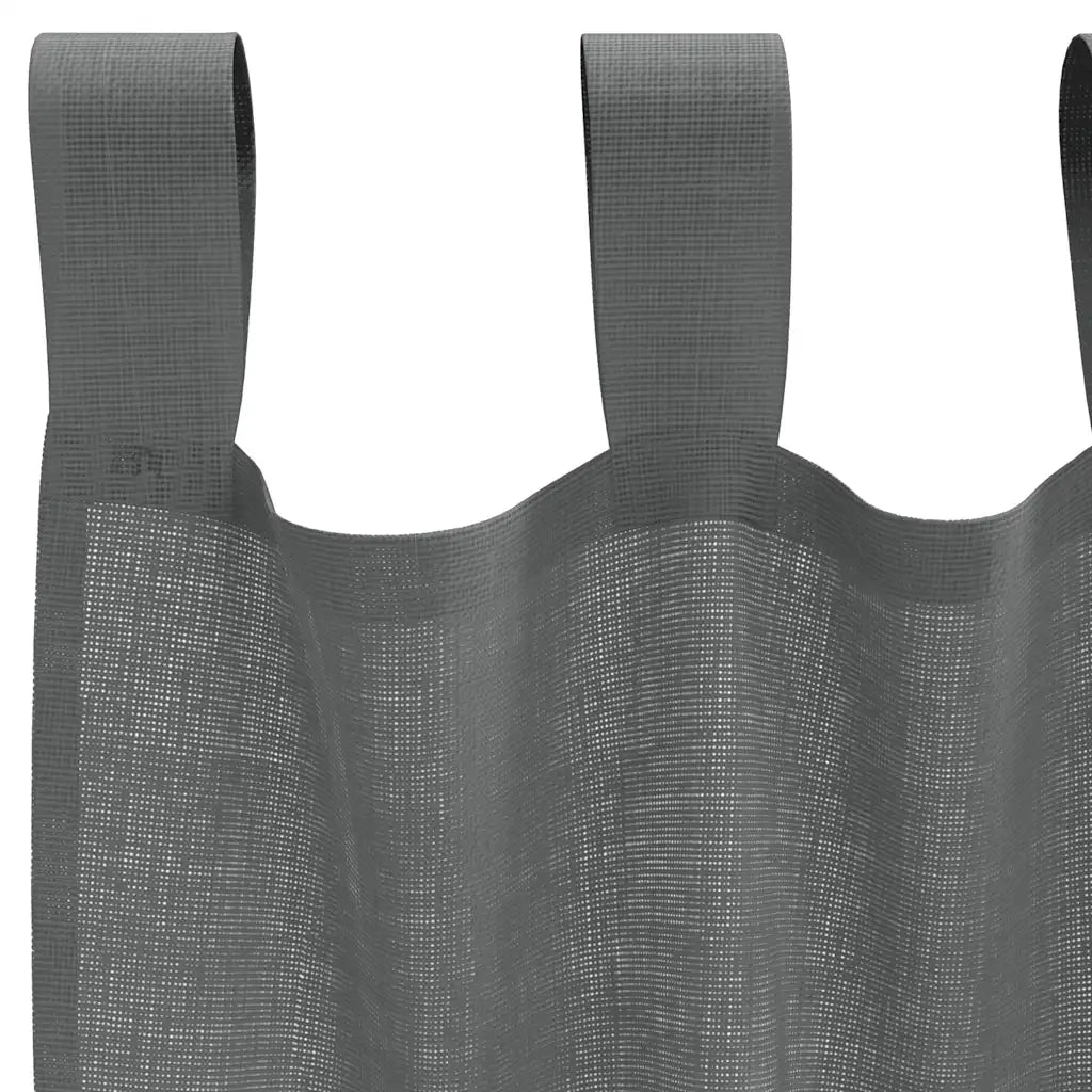 Tende in Voile con Passanti 2 pz Grigio Scuro 140x245 cm 4102274