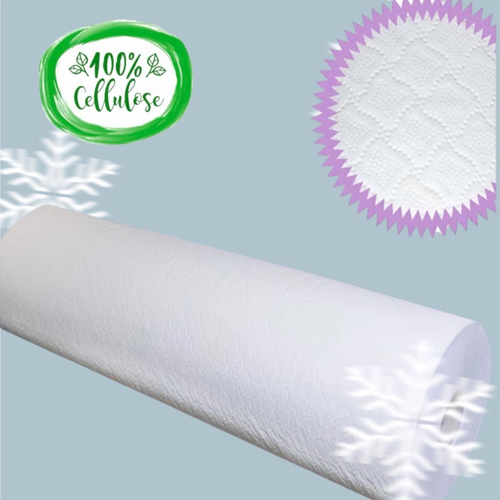 Lenzuolo Medico Monouso 50 mt 135 Strappi 100% Cellulosa Morbido e Resistente 02