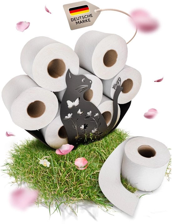 Houder per carta igienica grande per WC decorazione houder per carta igienica carta igienica stante in nero