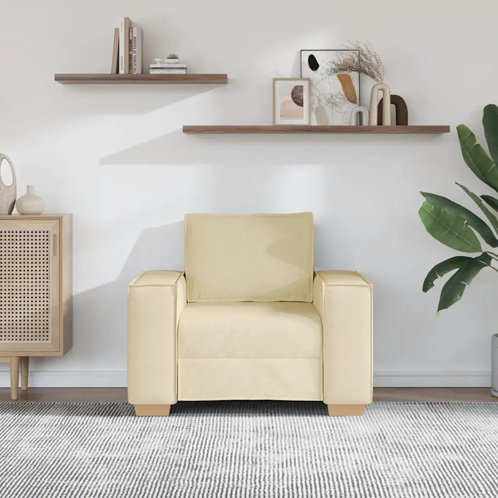 Poltrona Divano Crema 100x78x84 cm Tessuto 4104967