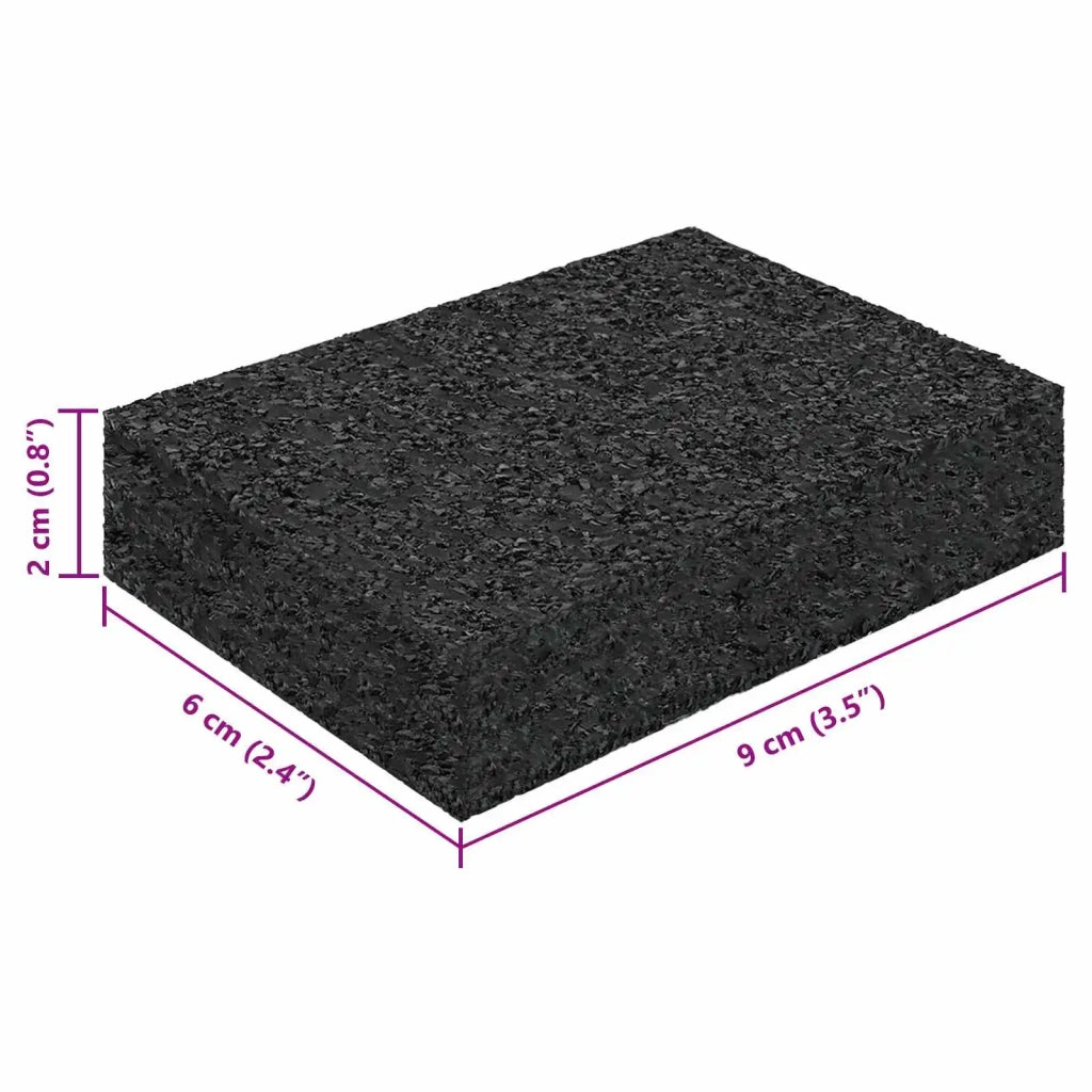 Pad per patio in granuli di gomma Nero 6 x 9 x 2 cm Gomma CFW5917815