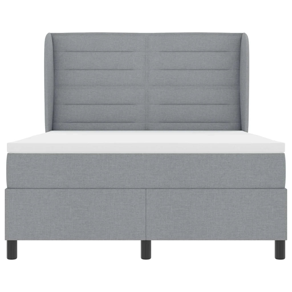Letto a molle con materasso Grigio chiaro 140 x 190 cm Tessuto 3340494
