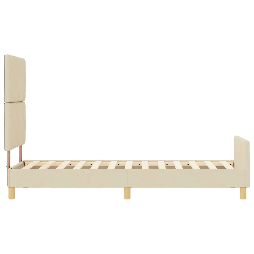 Struttura del letto con testiera Crema 80 x 200 cm Tessuto 3344765