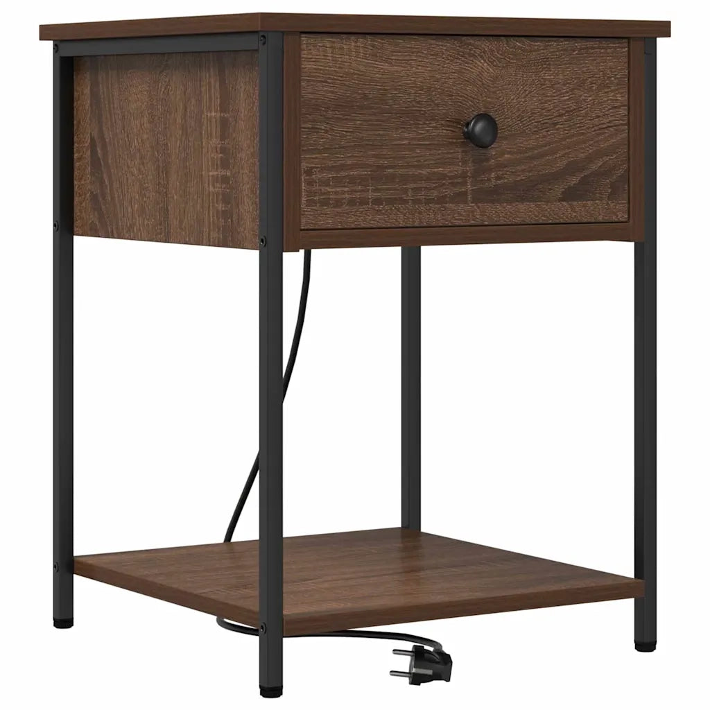 Armadio da Notte con cassetto Rovere Marrone 42 x 41 x 56 cm 859428